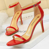 Shoes Pu Leather High Heels 2022 New Women Heels Sexy Stiletto Heels 11 Cm Party Shoes Color Matching Women
