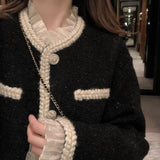 Bright Tweed Female Coat Women Spring Jacket Autumn Outerwear Coats Channel Style Za Suit Cropped Stripeed
