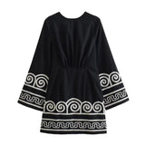 New 2025 National Style Fashion Casual Abstract Pattern Collar