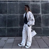 Large Collar Wool Crop Coat-Outfit