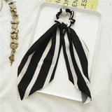 Women Black and White Plaid Hair Scrunchies Elastic Hair Bands Girls Ribbon Hair Ropes Ties Ponytail Holder Hair