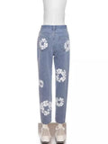 2024 Men's And Women's New Street Fashion Printed High-Waisted Straight Tube Slim