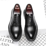 Zingj Men's Korean Version Fashion Shoes Business Dress Pointed Breathable Young British Casual Leather Shoes