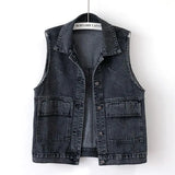 Zingj Vest Vest Female Summer Retro Tide Large Size Loose Korean Version Of The New Versatile POLO Collar Vest Coat-Outfit
