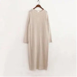 Plus Size Long Sleeve Knitting Sweater Winter Maxi Bodycon Loose Skater Fashion Dress Warm Elegant For Women Ladies