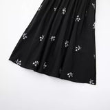 Summer Women's New Sexy Pure Desire Black Flower Embroidery Sling