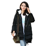 Large Size Down Cotton Coat Fat MM Students Pregnant Women In Long Cotton-Padded Clothes Female 200 Jin Loose Cotton Coat-Outfit