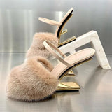 Zingj 2024 New Metal Special Shape With Round Head Design Sense Fashion Women's Slippers-Outfit