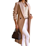 Long Sleeve Lapel Button Woolen