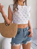 Wind Shooting Spring And Summer Hollow Leaves Exposed Umbilly Knitted Sweater Holiday Tops Women's
