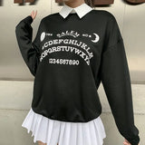 Loose sweatshirt with removable collarOutfit