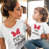 Mini&Mama Mouse T-Shirt Family Matching Clothes Summer Fashion Cotton Tops Mother and Daugther Family Looks