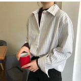 Streetwear Blouse Women Striped Shirt 2021 Spring Winter Long Sleeve Casual Loose Shirts Oversize Fashion Clothing