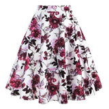 Dot 50s Vintage Woman Tunic Skirt High Waist Pleated Midi Retro Clothing Summer Audrey Hepburn Chic Swing Beach