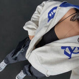 Y2k Tops Letter Print Grunge Goth Oversized Zip-Up Hoodies Streetwear Harajuku Hip-hop Kawaii Women