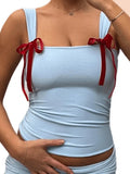 Bow Tie Cropped Tank Top- Outfit