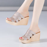 Heel Slippers Women Wear 2023 Summer New Waterproof Platform Size 4143 Muffin Thick Soles Fish Mouth Sandals