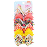 Pieces/Set JoJo Bows Jojo Siwa Rainbow Printed Knot Ribbon Bow For Girls Handmade Boutique Hair Clip Children Hair