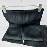 Folded Casual Trousers Women Simple And Comfortable Elastic High-Waist Straight Trousers Solid Color Wrinkles