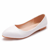 Flat Shoes Casual Single-Shoe Large-Size Single-Shoe Flat Heel Large Women's Shoes 40-43 White