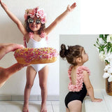 Girls Swimwear Toddler Kids Swimsuit Bikini Flower Girls Summer Beachwear Backless Children Bathing Suit 1 2 3 4
