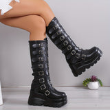 With Thick Bottom Boots 2025 New Gothic Slope And High-Heeled Boots Girl Punk Chia Knight