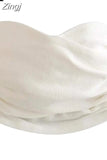 2023 Off Shoulder Corset Tops For Women Pleated Crop Top Female Backless Sleeveless Bustier Top Woman Sexy Summer
