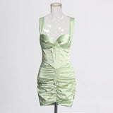 Sexy Bag Ass Dress 2025 Spring New Fashion Girded Fish Bone Short Sling Dress