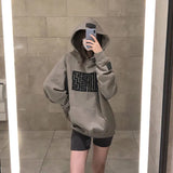 Zingj Plus Fleece Female 2024 Autumn Winter New Korean Version Student Print Hoodie Loose Coat Jacket Female
