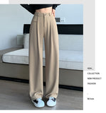 High Sense Suit Pants Female Spring And Summer 2025 New High Waist Hanging Feeling Wide Leg Pants Loose Thin Narrow Version Of The Floor Trousers-Outfit