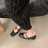 Zingj Temperament Square Head Shallow Mouth Casual Flat Bottom Versatile Single Shoes In 2024 Spring And Autumn New Soft Bottom Comfortable Low Heel Women's Single