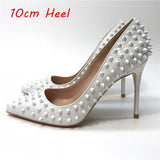 women's pumps with rivets pointed toe rose red rivet 12cm high-heeled wedding women pumps woman shoes MD020