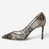 Large-Size Pointed High-Heeled Lace High-Heeled Party Banquet