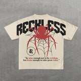 War Girl Graphic Print T-Shirt Y2K Vintage Loose-Sleeved Round-Collar Cotton Top Gothic Street Men's Wear 211-0-Outfit