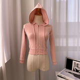 Up Hoodie Women Sweetshirt Sportwear Hoody Brandy Tops Women Spring Outdoor Pink Hoodies Sweatshirt Woman Yoga
