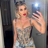 Women Fashion Printed Slim Tank Tops Camis Corset 2022 Summer Clothes Wholesale Items For Resale