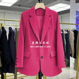 Zingj Suit Jacket Female Small Man 2024 Spring And Autumn Short Retro Korean Version Casual Show Thin Suit