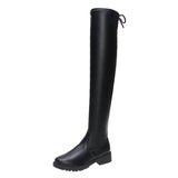 Flat Over-Knee Elastic Boots Women Thicken With High-Tender Boots Wish Knight