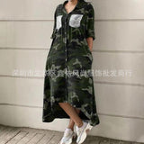 new women's European and American casual fashion camouflage women's overcoat