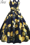 Dress Summer Women Sleeveless Floral Print Belt robe femme Elegant Vintage Dresses Retro Rockabilly Prom Party