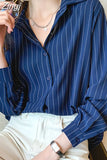 Woman Blouses 2023 Chiffon Long Sleeve Shirt Tops Woman White Blouse Shirts Striped Top Pretty and Cheap Women's