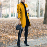 Autumn Winter New Stand Up Collar Women's Jackets 2020 Fashion Casual Solid Slim Long Sleeve Ladies Long Jackets