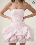 Organ Press Folding Bubble Irregular Dress With Tective Tset Skirt Short Body Playful Cloud Flower