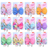 inch JoJo Bows Jojo Siwa Rainbow Printed Knot Ribbon Bow For Girls Handmade Boutique Hair Clip Children Hair