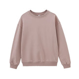 2021 White Sweatshirts Woman Solid Color Pullovers Female Jumpers Crew Neck Tops Loose