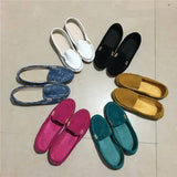 Zingj Version Of Women 2023 Spring And Autumn Shallow Mouth Bean Shoes Flat Heel Single Shoes Women A Foot Pedal Women's Shoes Lazy Shoes Large Size Shoes- Outfit