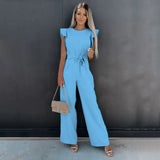 Zhigong Women's Casual Pants Ruffled Lace-up