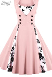 5XL Big Size Women Robe Pin Up Dress Retro Vintage 1950s 60s Rockabilly Swing Summer female Dresses Elegant Tunic