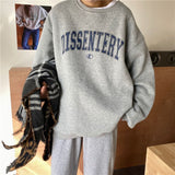 Print New Casual Top Vintage Simple Women Hoodies Korean Gray Autumn Thin Streetwear College Girls ins Lady's