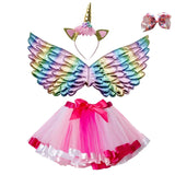 Girl Unicorn Skirt Colorful Fluffy TUTU Skirt Free Headwear Cute Rainbow Skirts Baby Pettiskirt Underskirt